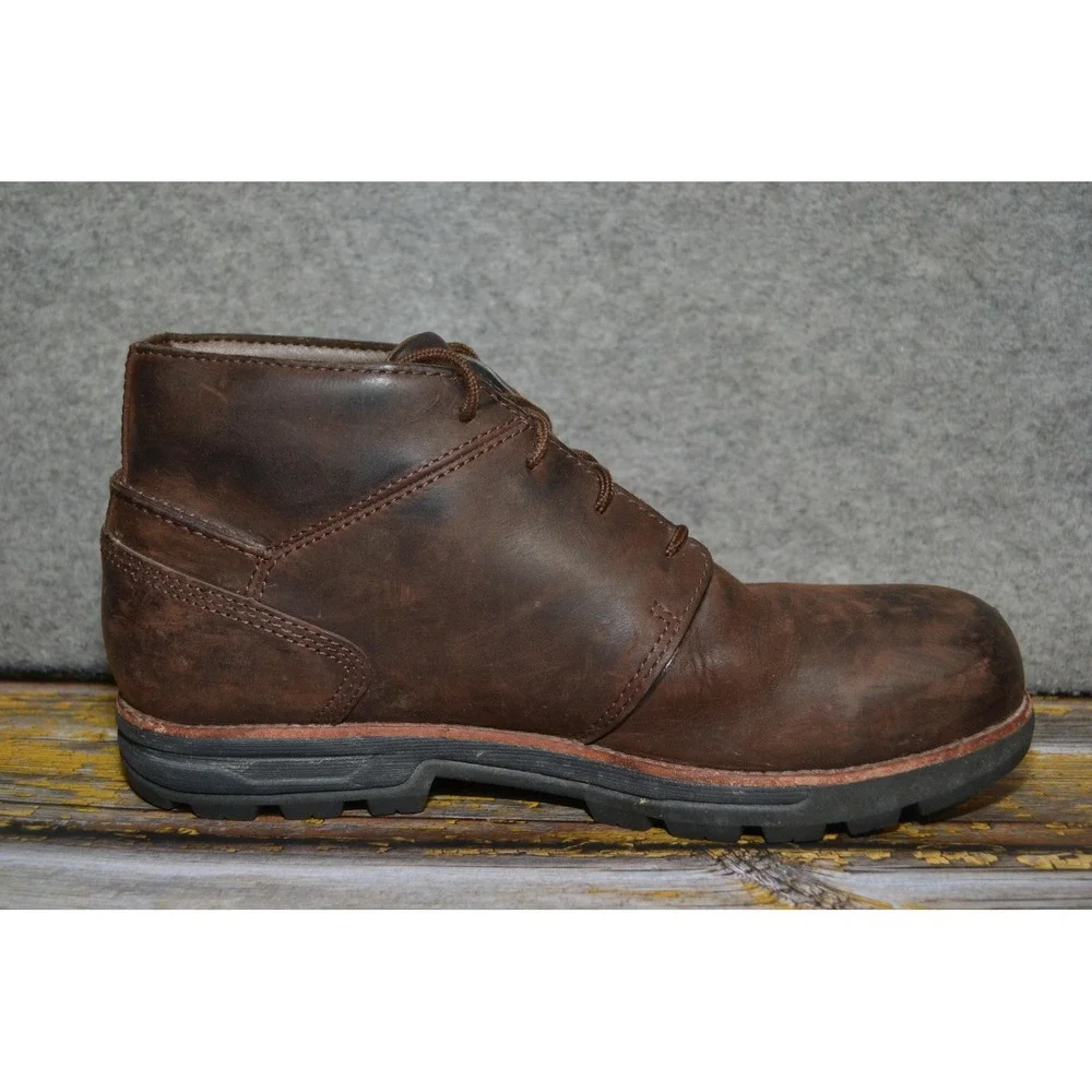 Red Wing Zinc Boots Mens 9.5 Brown Worx Chukka Leather Safety‎ Toe Ankle Work